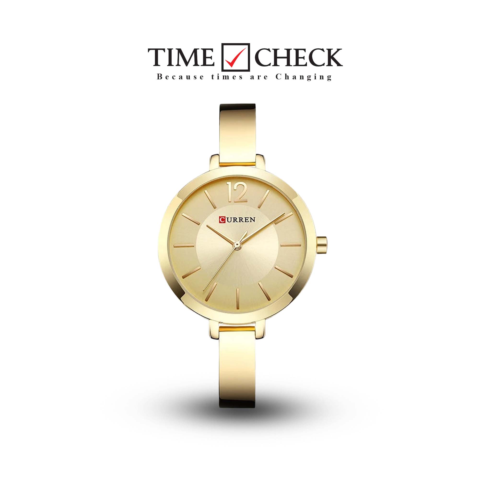 C9012L Curren GOLDEN Dial Golden Stainless Steel Chain Analog Quartz Women's Watch.