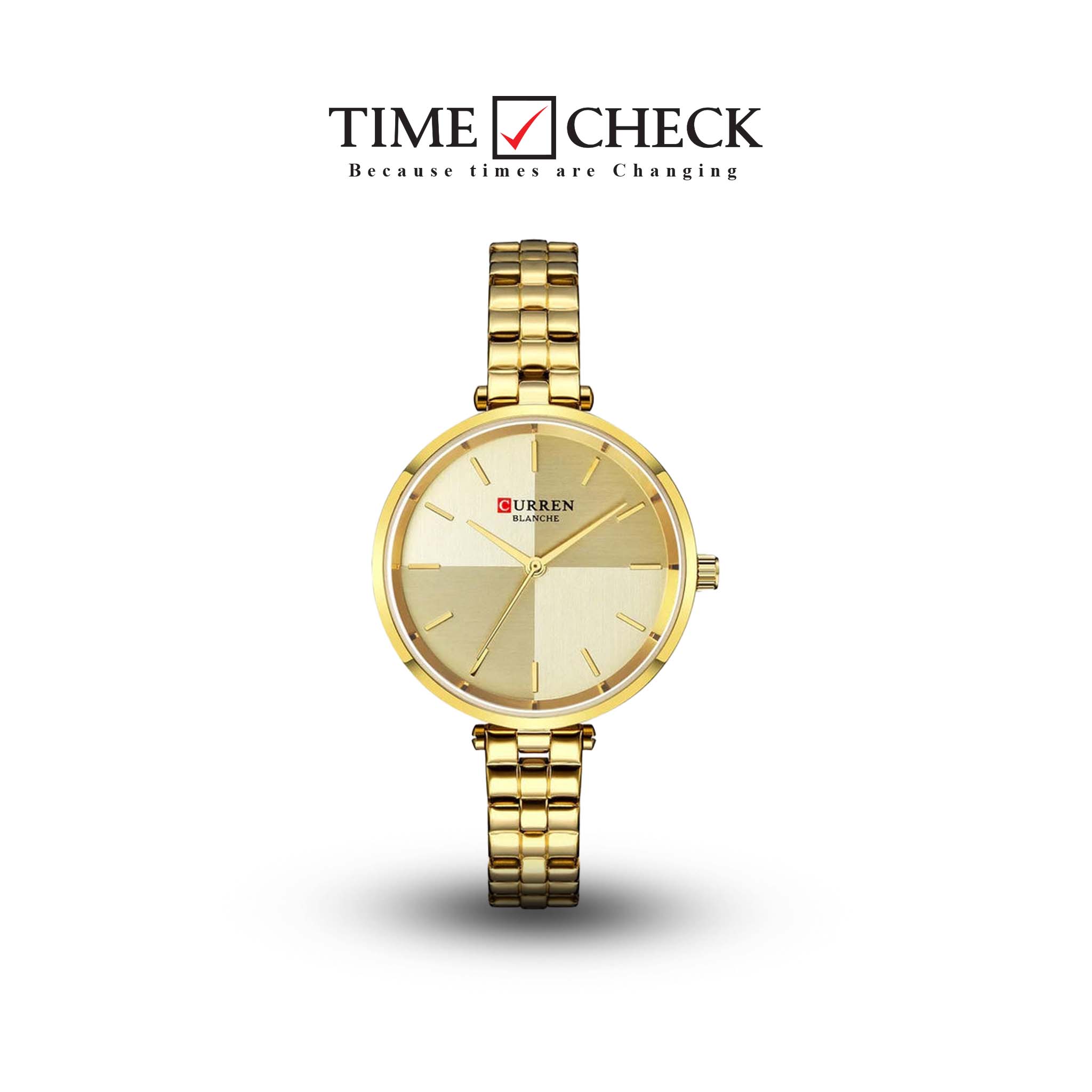 C-9043L Curren gold Dial & Gold Stainless Steel Chain Analog Quartz Women's Watch.