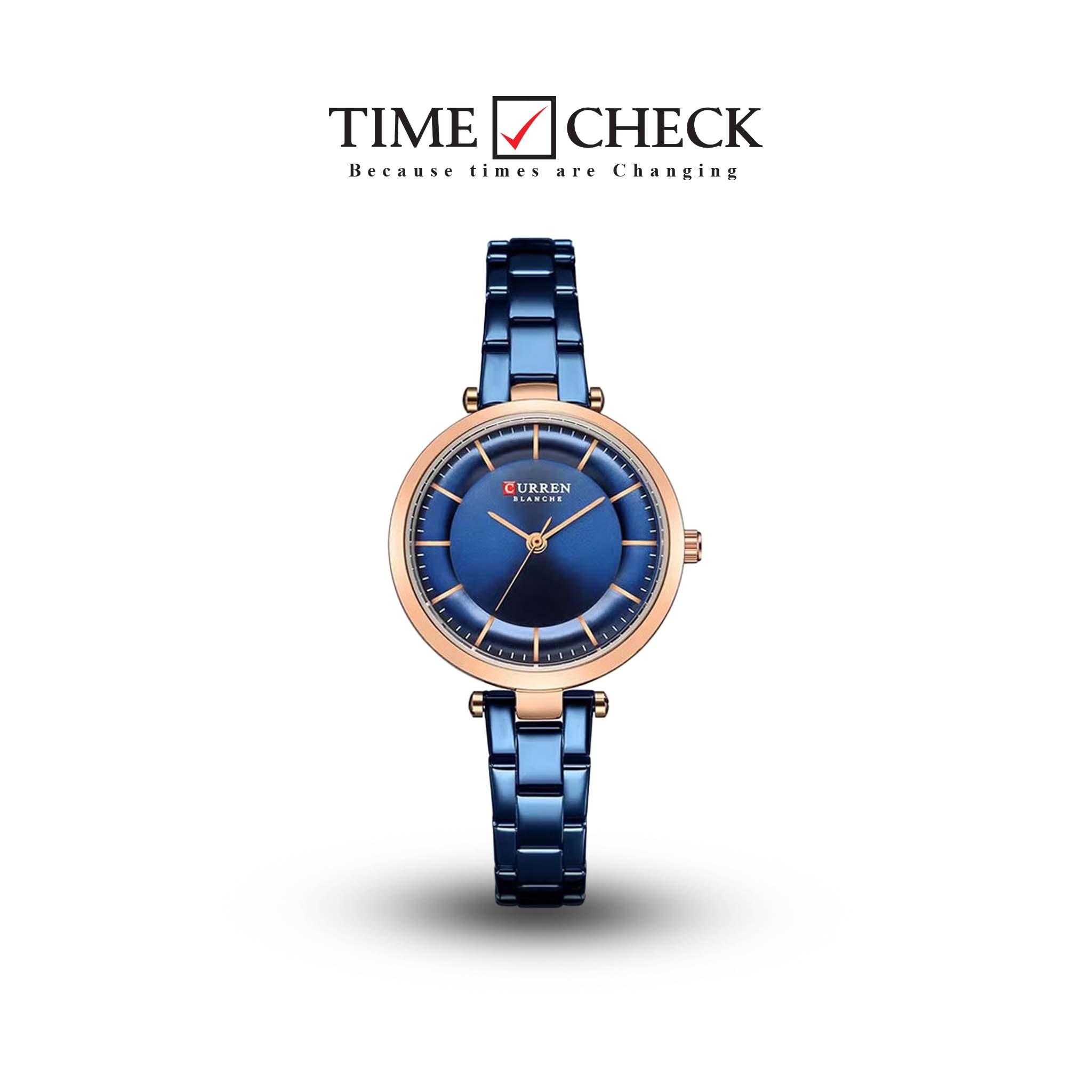C-9054L Curren BLUE Dial & BlUE Stainless Steel Chain Analog Quartz Women's Watch.
