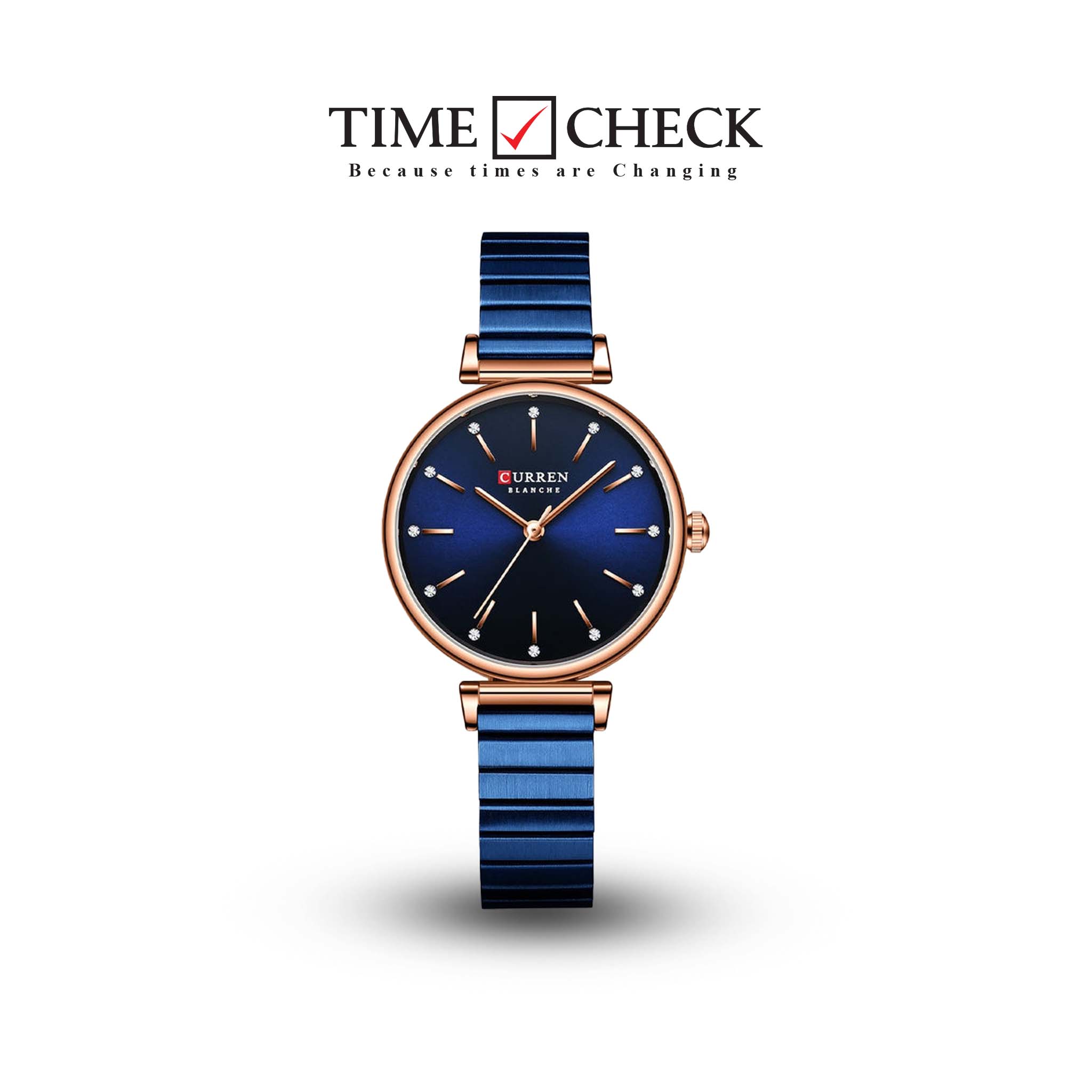 C-9081L Curren BLUE Dial BLUE Stainless Steel Chain Analog Quartz Women's Watch.