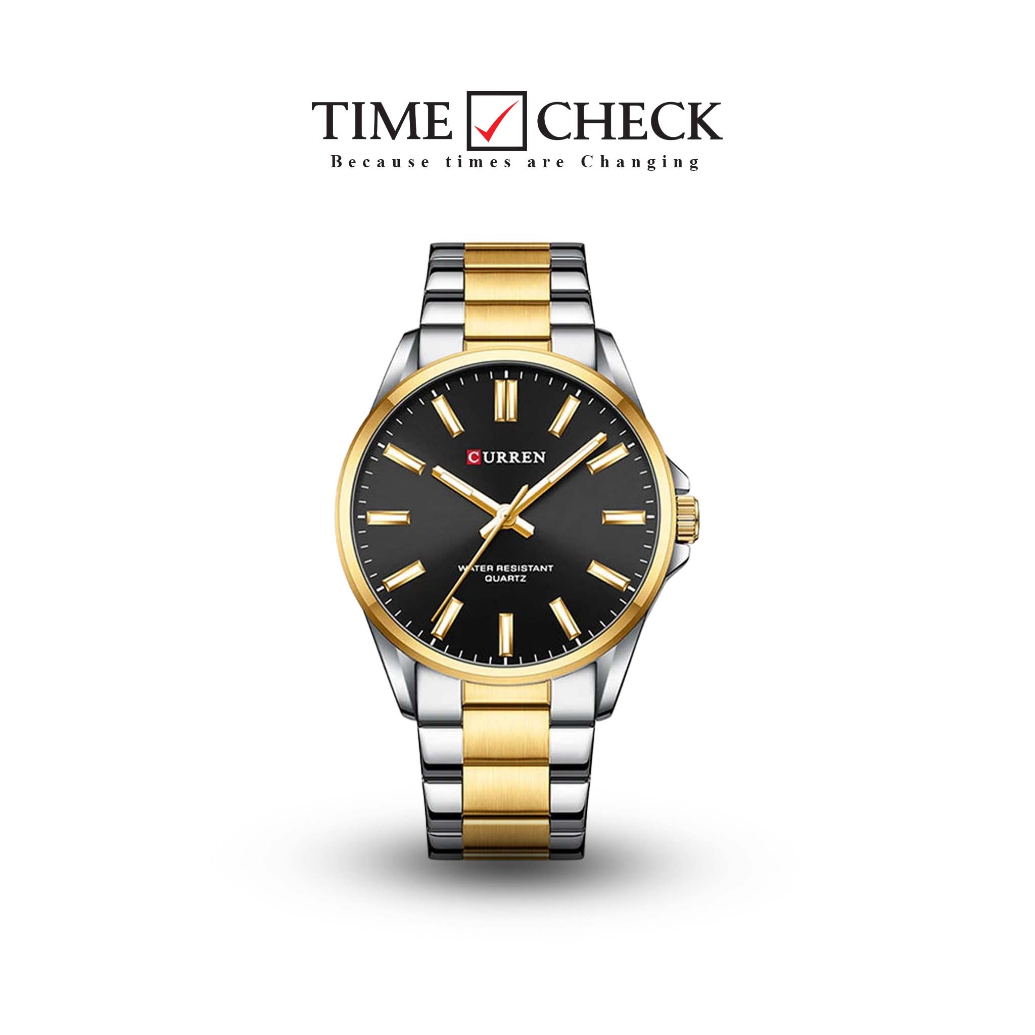 C-9090L Curren black Dial Silver-gold Stainless Steel Analog Quartz Women's Watch.