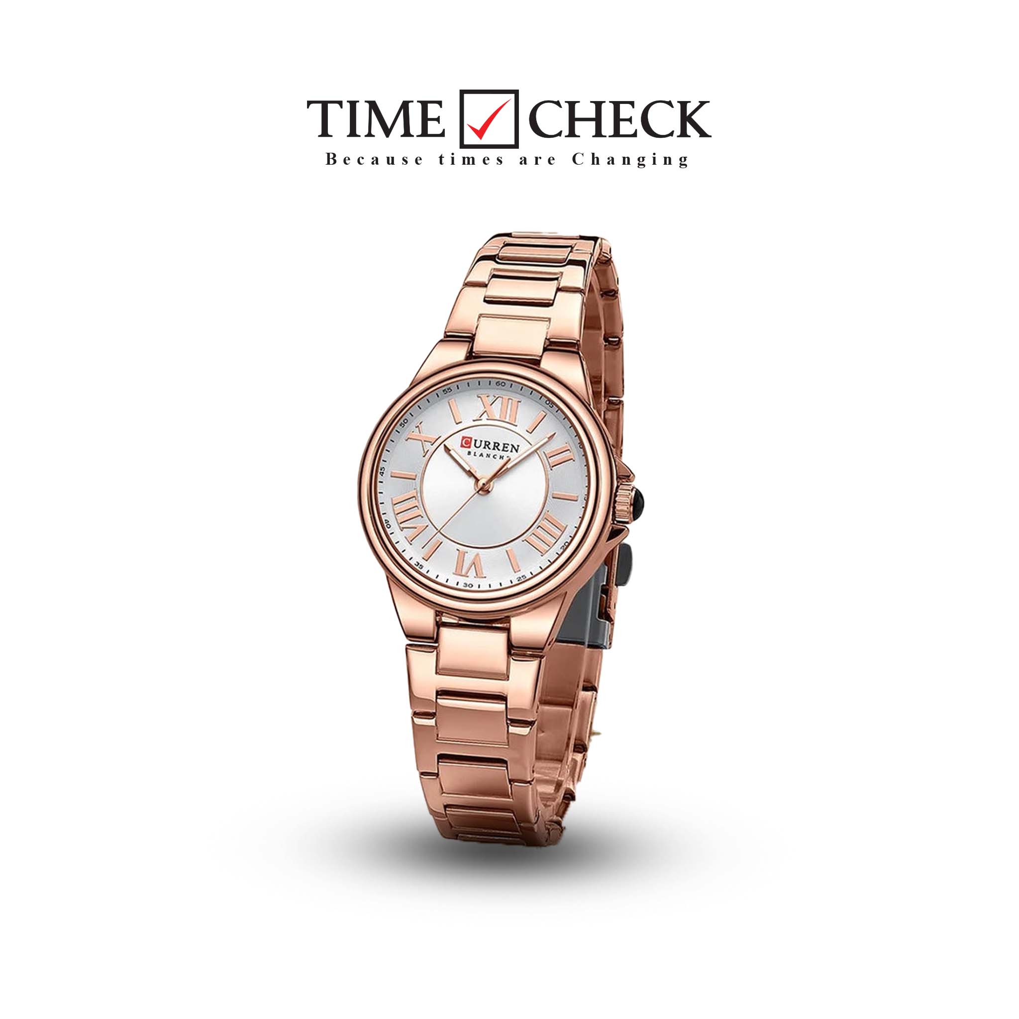 C-9091L Curren Silver Dial rose gold Stainless Steel Analog Quartz Women's Watch.