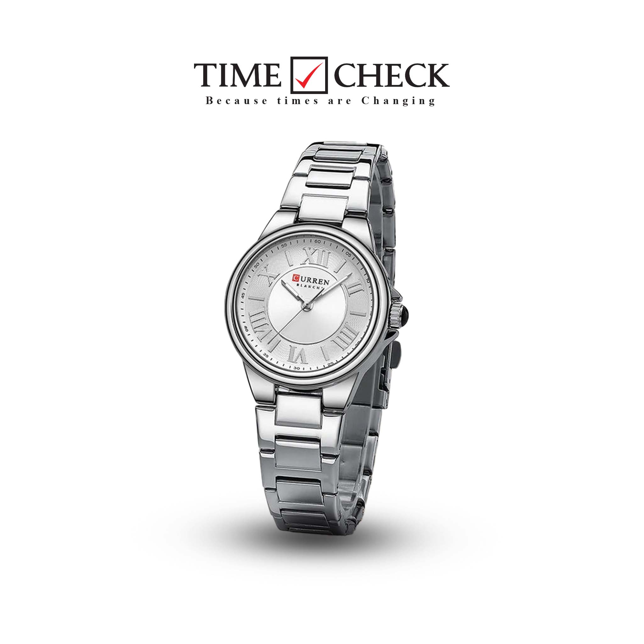 C-9091L Curren Silver Dial silver Stainless Steel Analog Quartz Women's Watch.