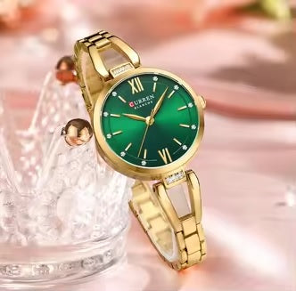 C-9092L Curren multiple colour Dial  Stainless Steel Chain Analog Quartz Women's fashion Watch.