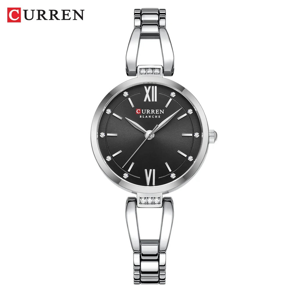 C-9092L Curren multiple colour Dial  Stainless Steel Chain Analog Quartz Women's fashion Watch.