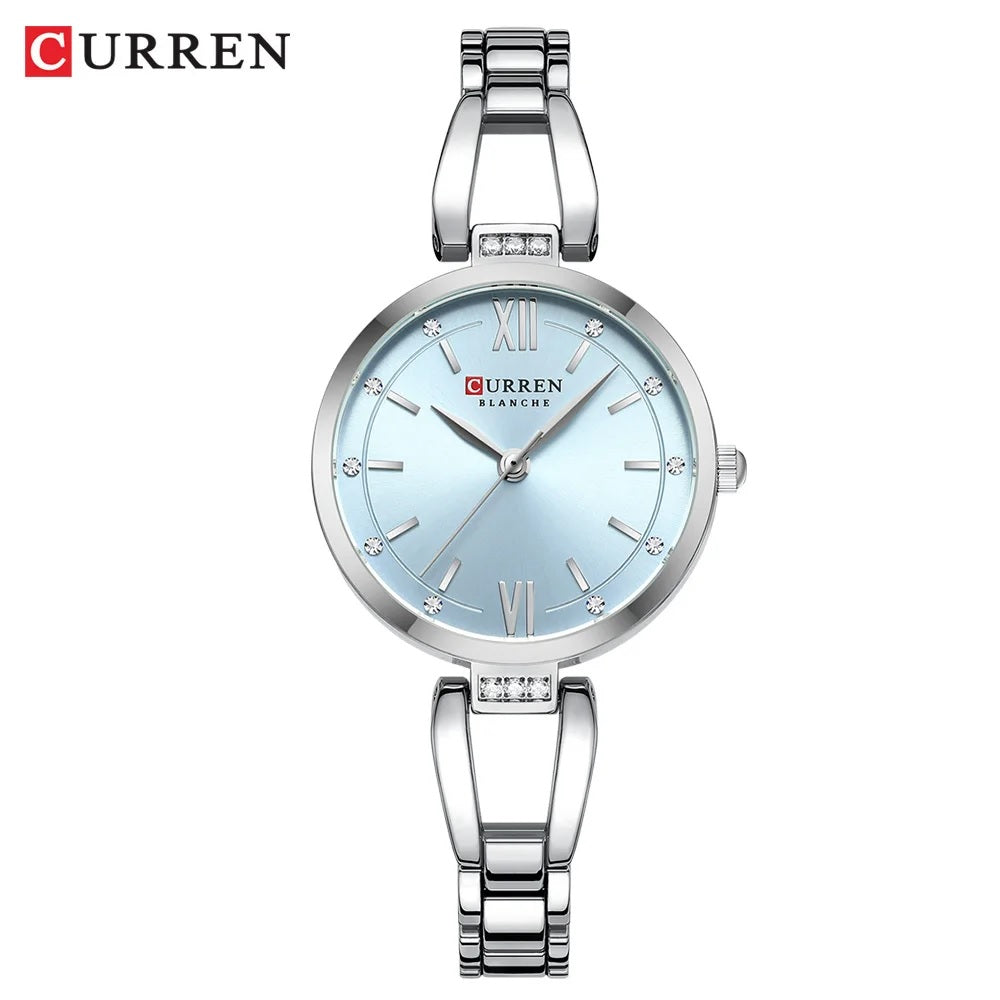 C-9092L Curren multiple colour Dial  Stainless Steel Chain Analog Quartz Women's fashion Watch.