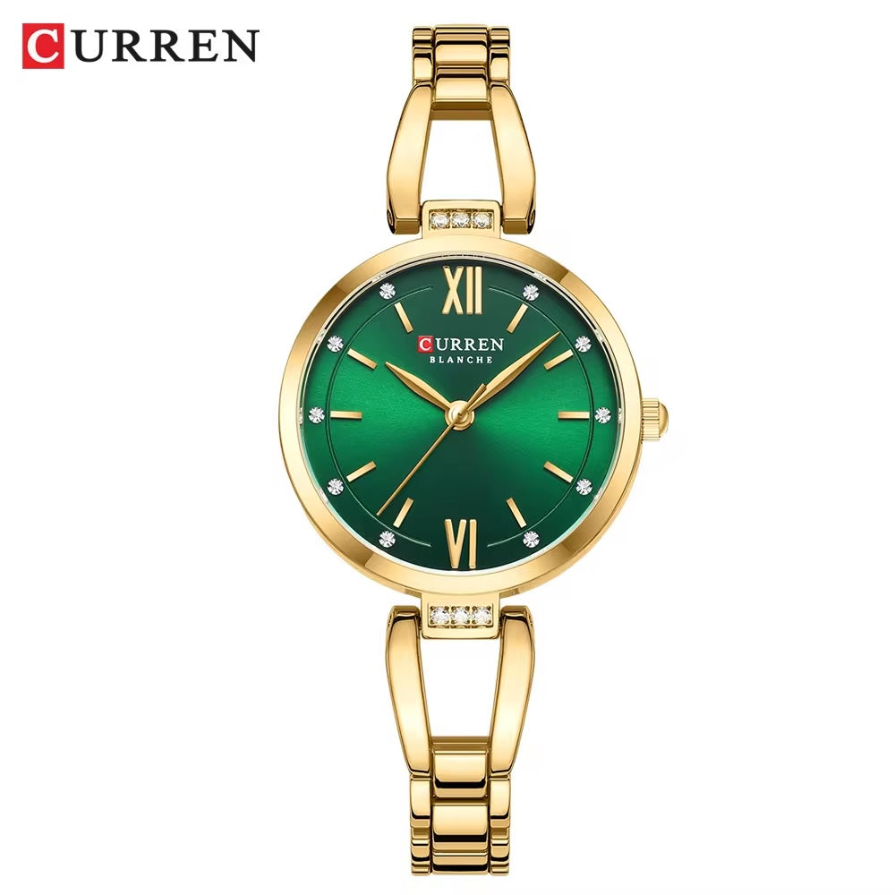 C-9092L Curren multiple colour Dial  Stainless Steel Chain Analog Quartz Women's fashion Watch.