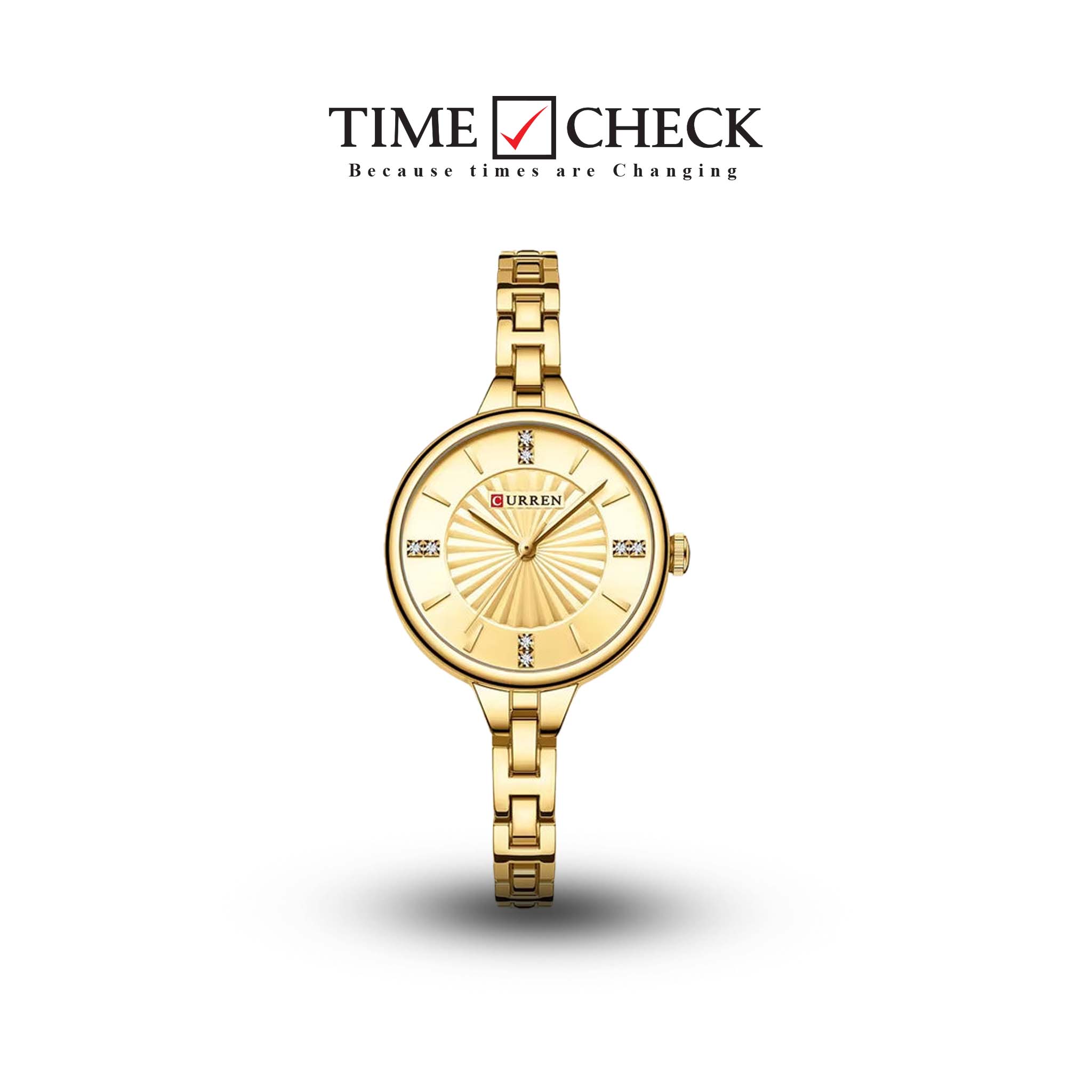 C-9097L Curren GOLDEN Dial GOLDEN Stainless Steel Chain Analog Quartz Women's fashion Watch.