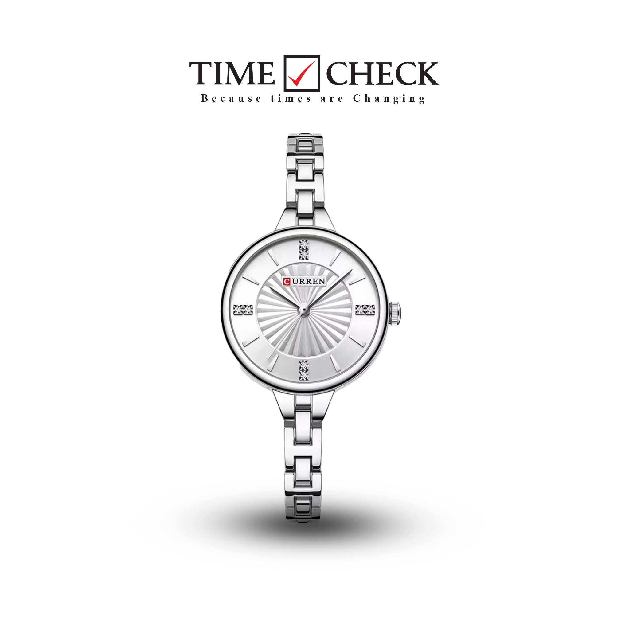 C-9097L Curren SILVER Dial SILVER Stainless Steel Chain Analog Quartz Women's fashion Watch.