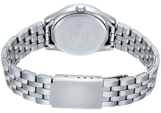 LTP-1335D-2AVDF Casio Aqua Blue Silver Stainless Steel Analog Quartz Men's Watch.