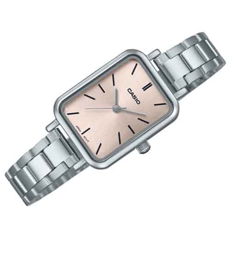 LTP-V009D-4EUDF Casio Pink Dial Silver Stainless Steel Analog Quartz Women's Watch.