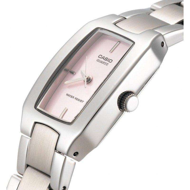 LTP-1165A-4CDF Casio Pink Dial Stainless Steel Analog Quartz Women's Watch.