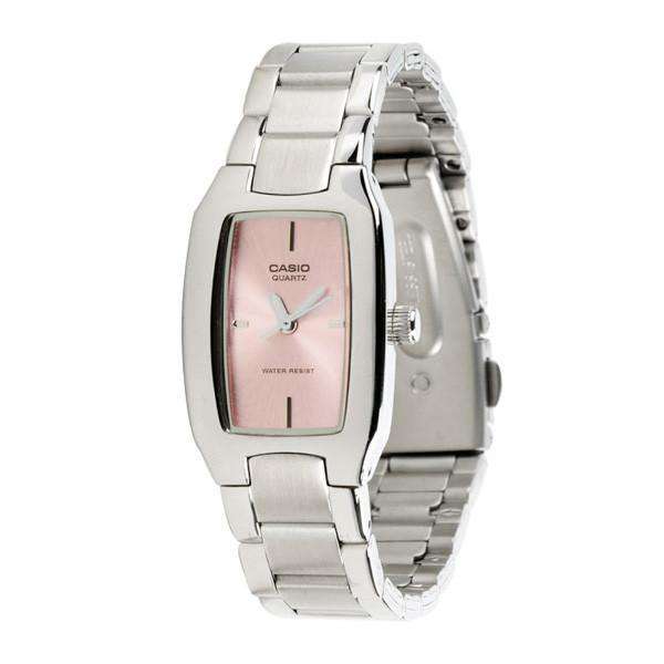 LTP-1165A-4CDF Casio Pink Dial Stainless Steel Analog Quartz Women's Watch.