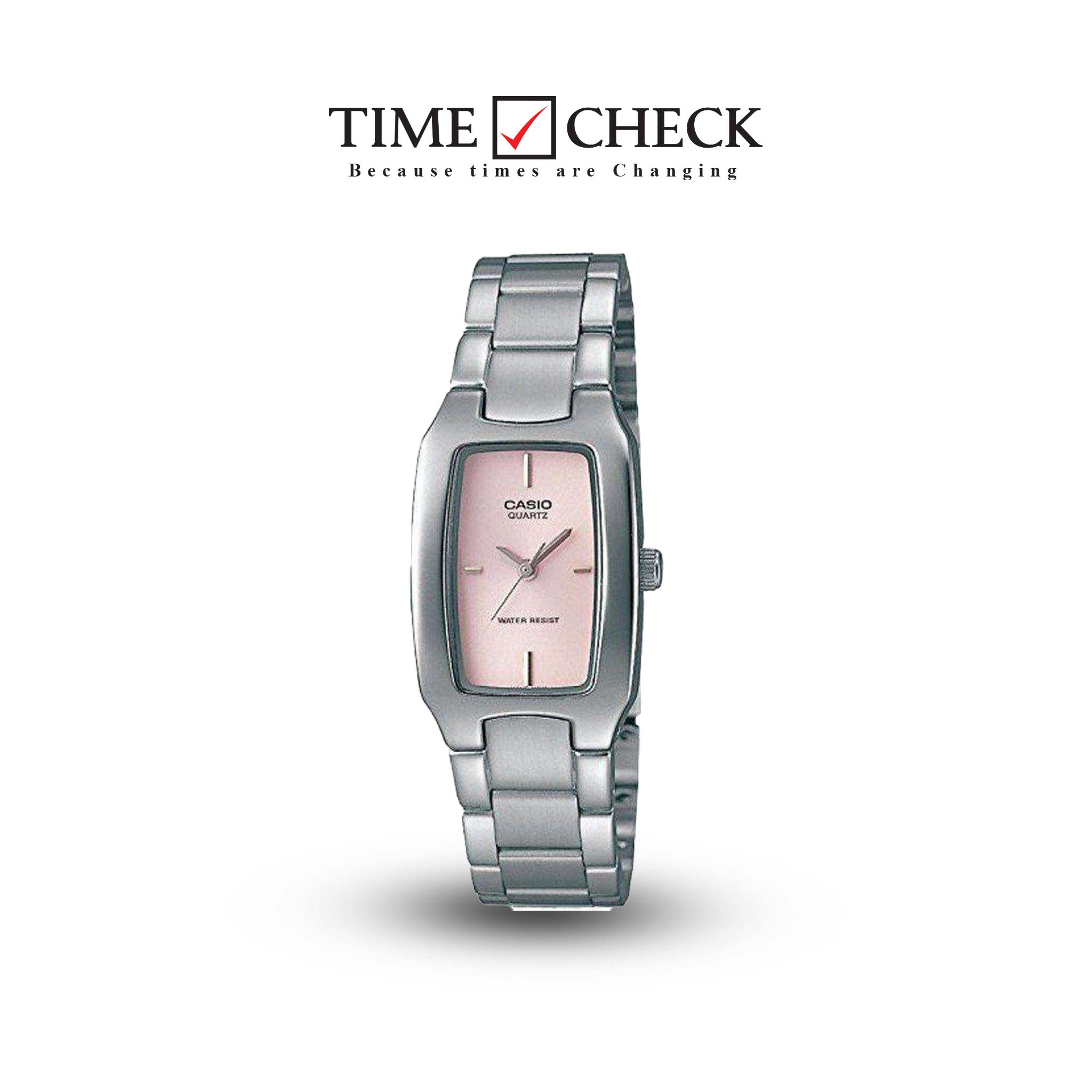 LTP-1165A-4CDF Casio Pink Dial Stainless Steel Analog Quartz Women's Watch.