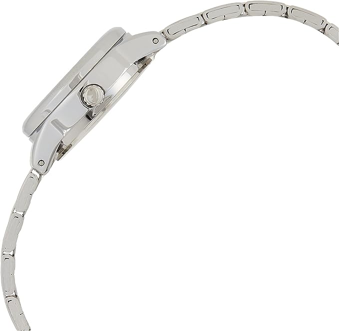 LTP-V002D-1BUDF Casio Silver Stainless Steel Black Dial Women's Watch.