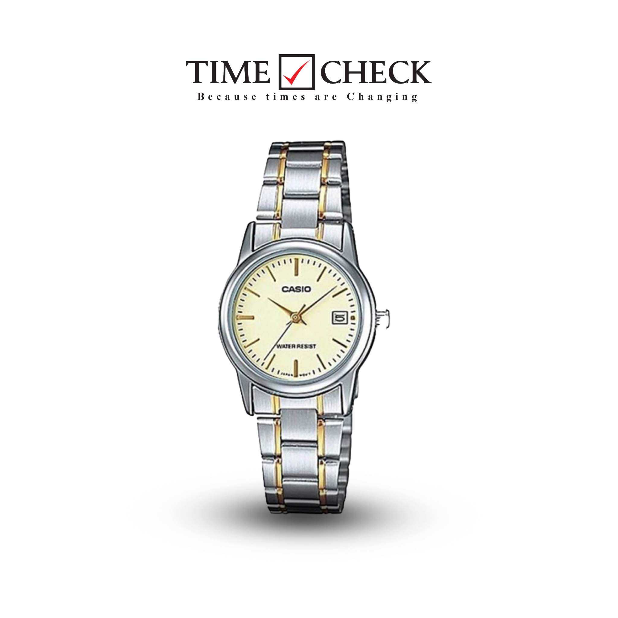 LTP-V002SG-9AUDF Casio Silver Stainless-Steel Analog Quartz Women's Watch.