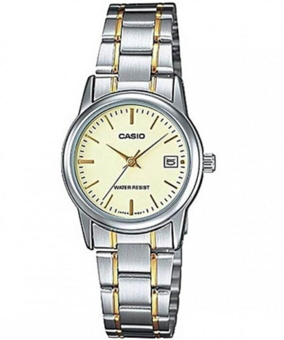 LTP-V002SG-9AUDF Casio Silver Stainless-Steel Analog Quartz Women's Watch.