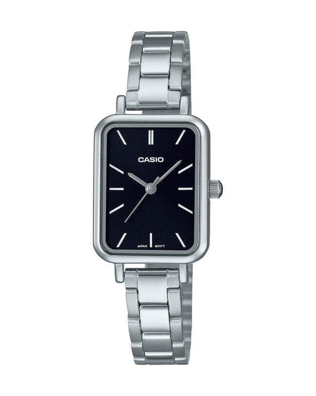 LTP-V009D-1EUDF Casio Analog White Dial Stainless Steel Band Quartz Women's Watch.
