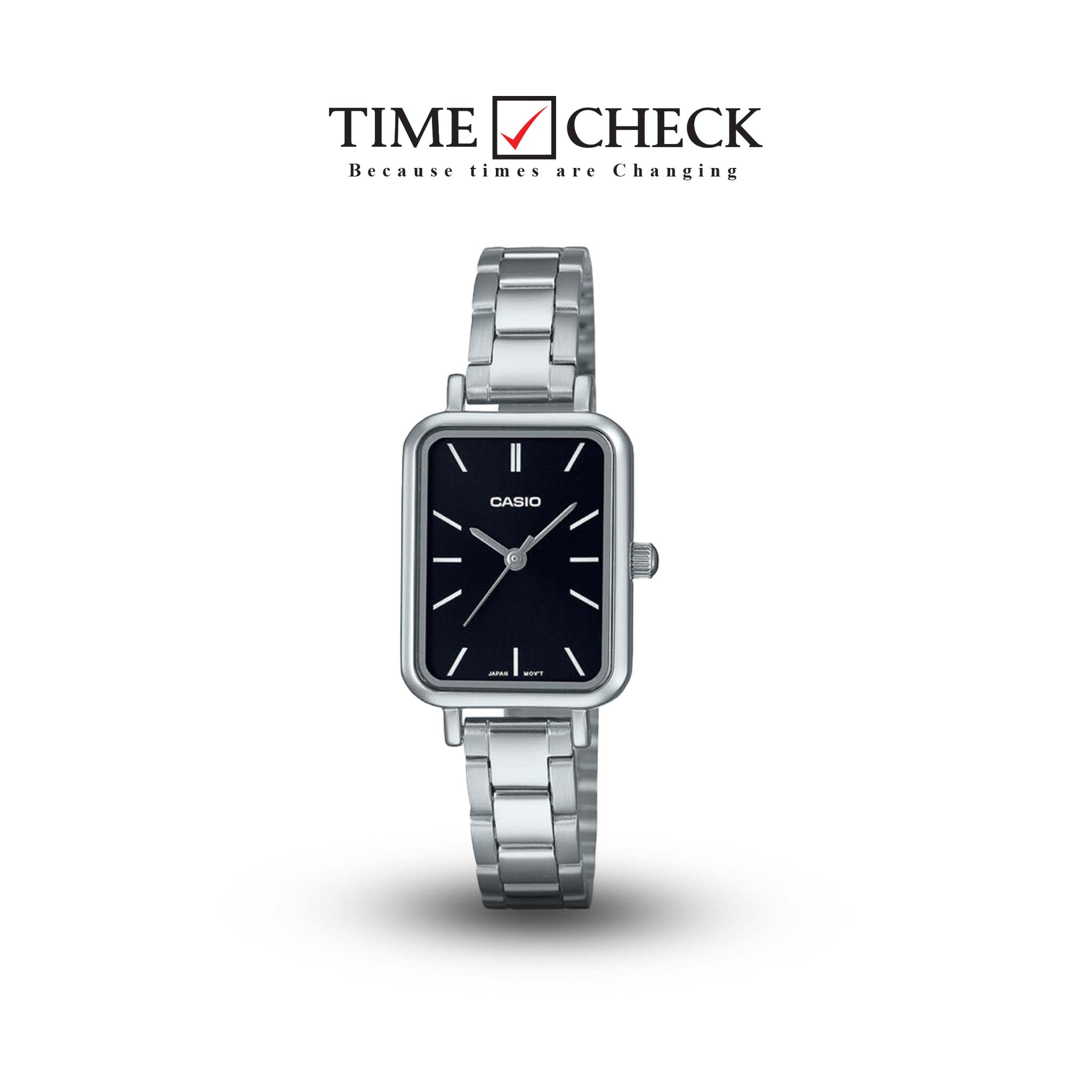 LTP-V009D-1EUDF Casio Analog White Dial Stainless Steel Band Quartz Women's Watch.