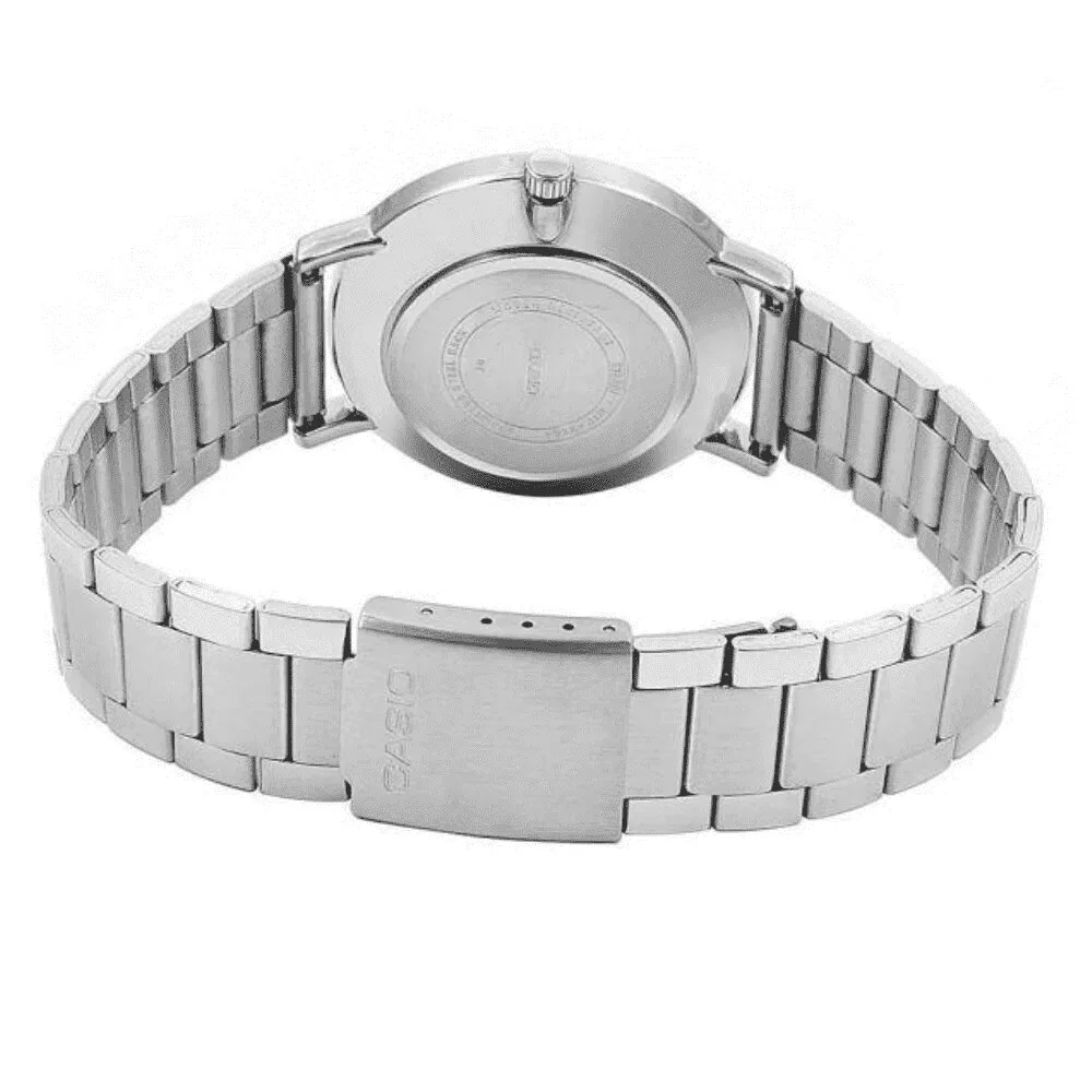 LTP-VT01D-7BUDF Casio Silver Dial Stainless Steel Analog Quartz Women's Watch.