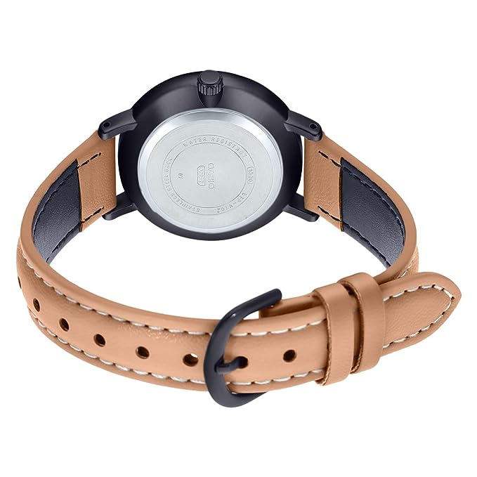 LTP-VT02BL-1AUDF Casio Black Dial Leather Strap Analog Quartz Women's Watch.