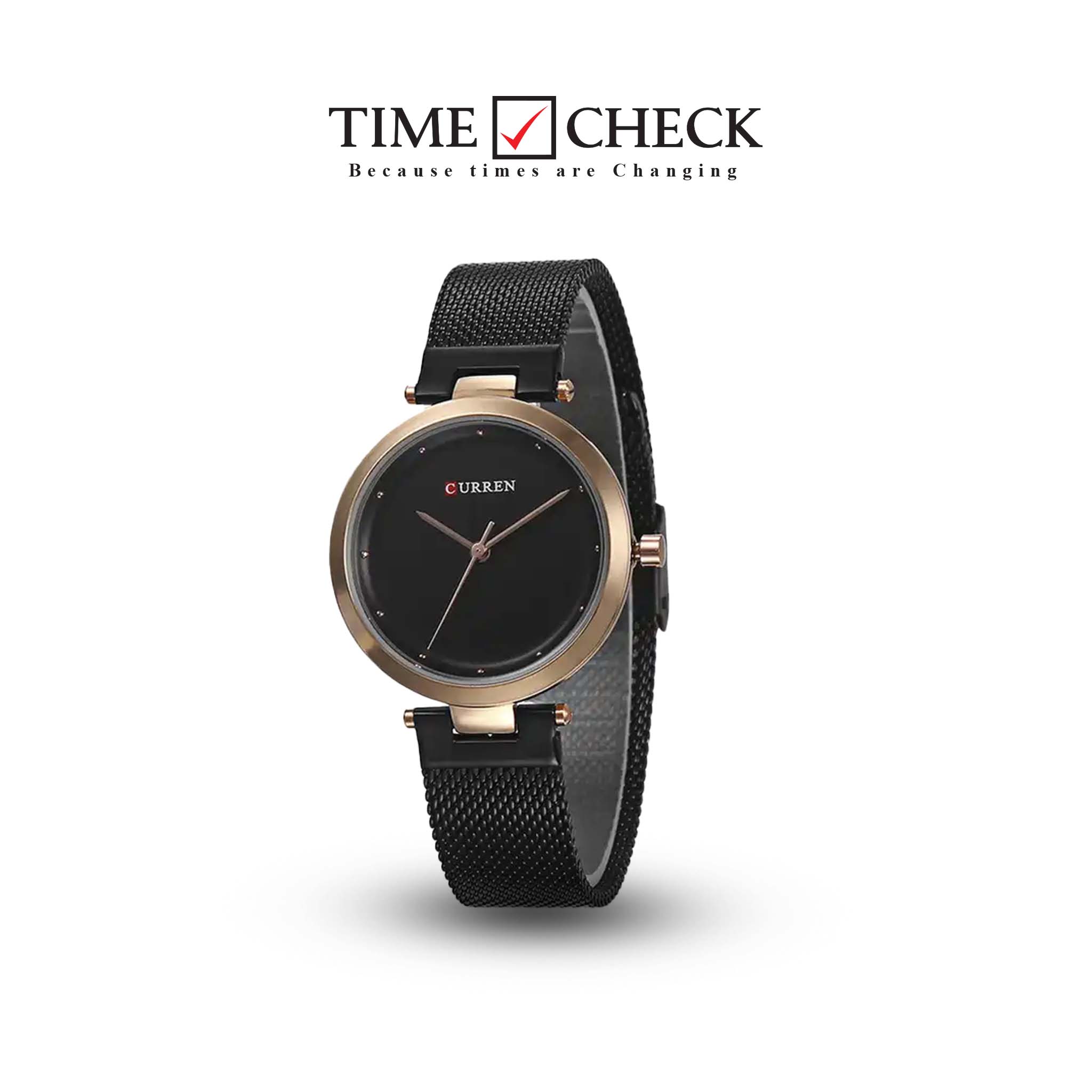 C-9005L Curren Black Dial Black Stainless Steel Analog Quartz Women's Watch.