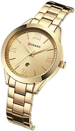C-9007L Curren GOLDEN Dial Golden Stainless Steel Analog Quartz Women's Watch.