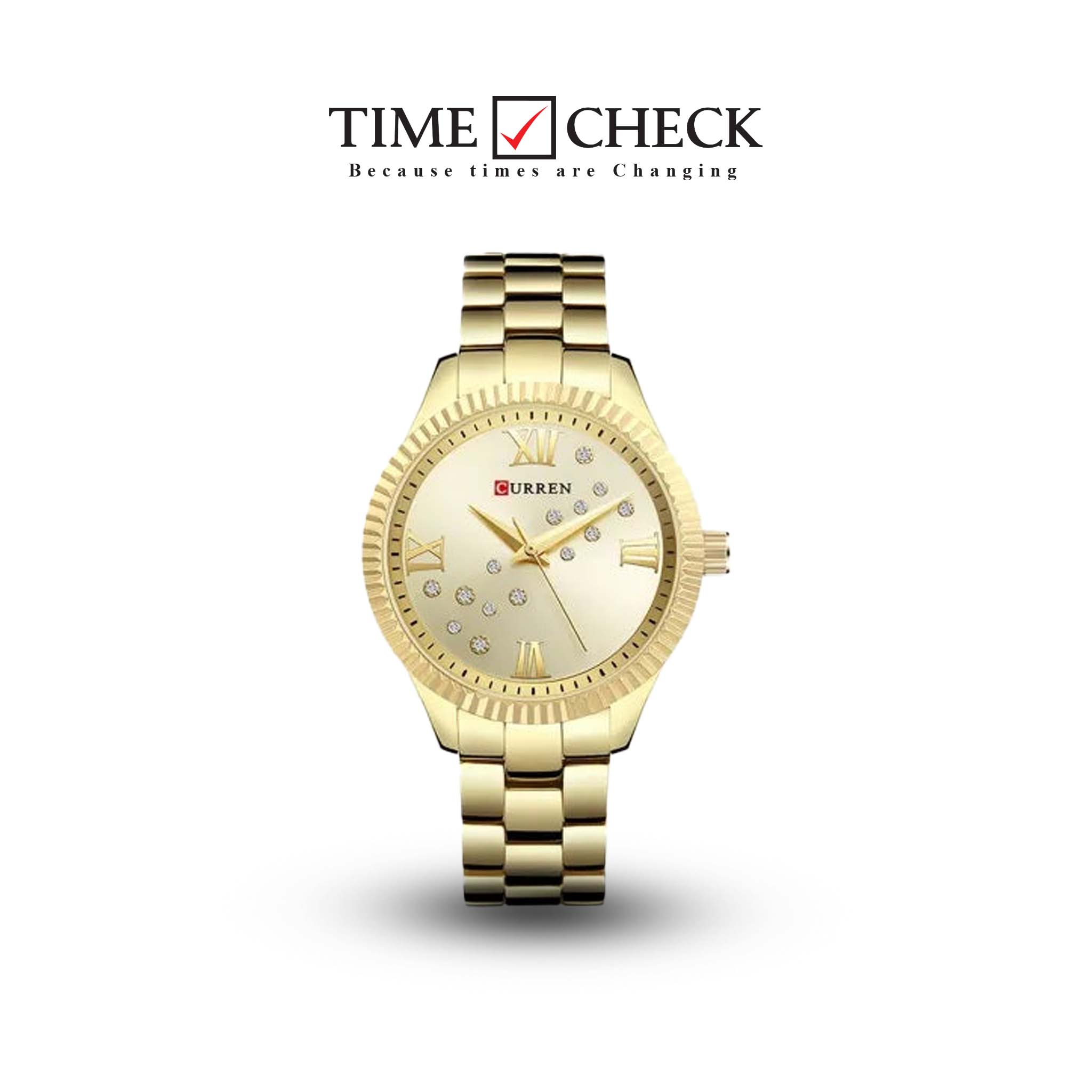 C-9009L Curren GOLDEN  Dial golden Stainless Steel Chain Analog Quartz Women's Watch.