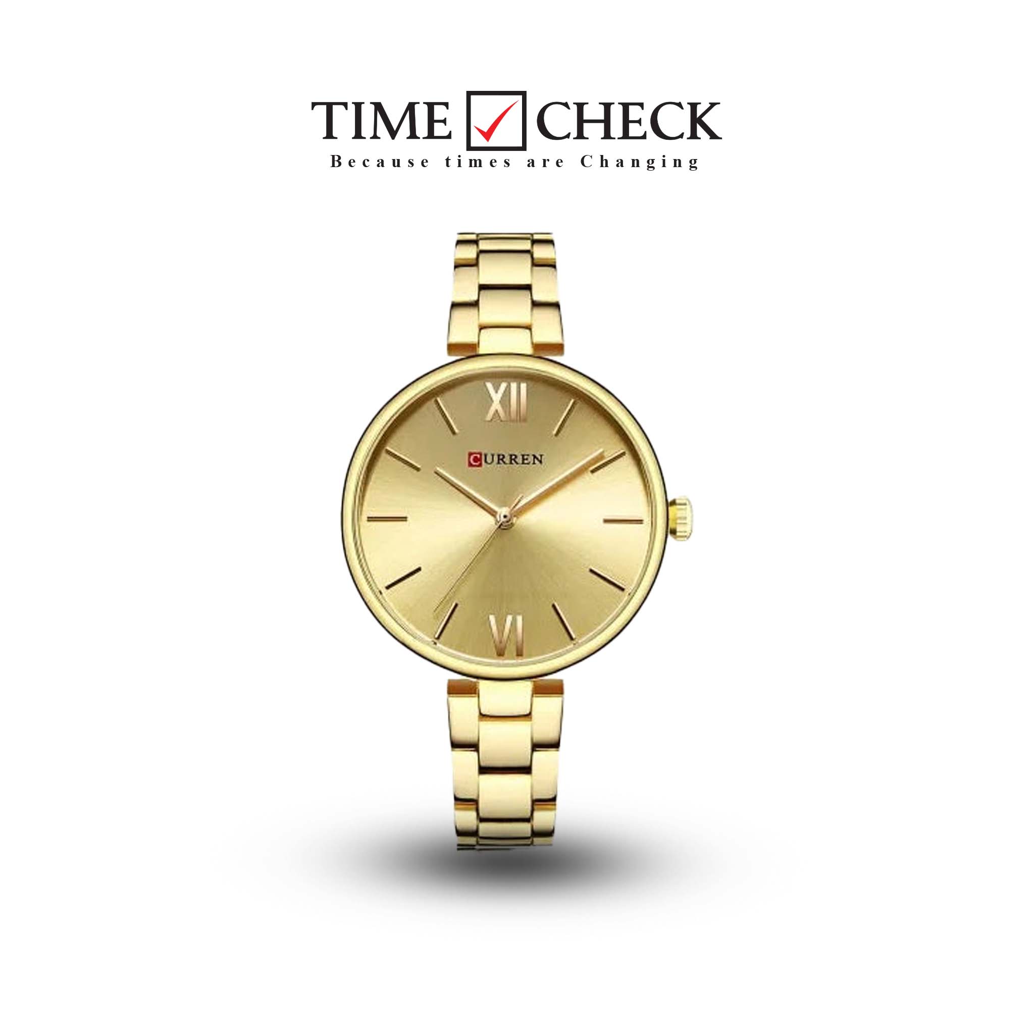 C9017L Curren golden Dial & golden  Stainless Steel Chain Analog Quartz Women's Watch.