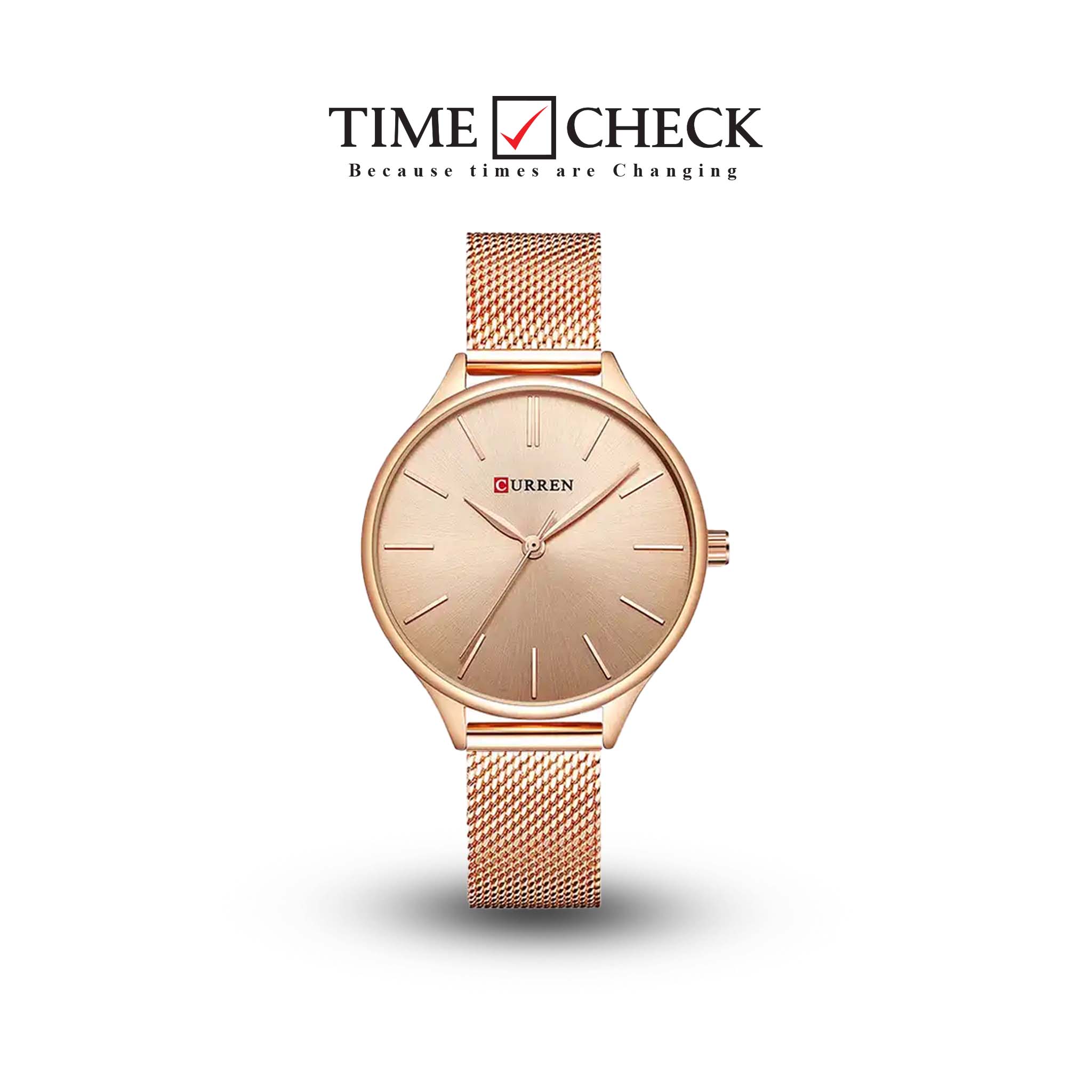 C9024L Curren Rose-gold Dial & Stainless Steel Chain Analog Quartz Women's Watch.