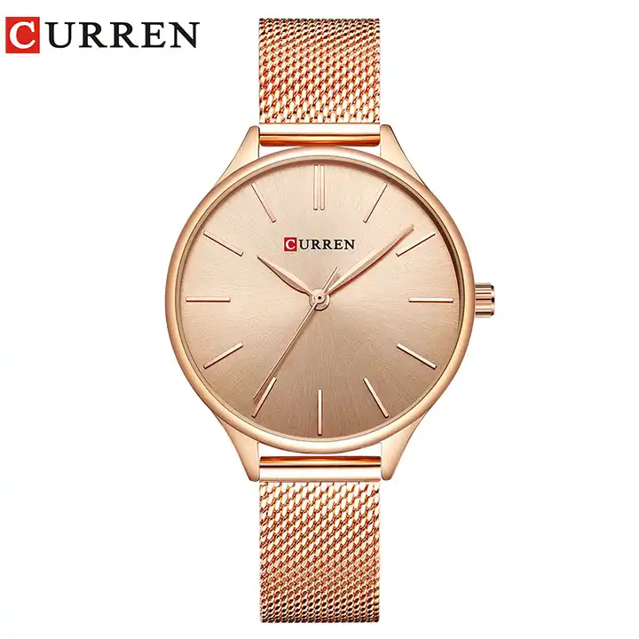 C9024L Curren Rose-gold Dial & Stainless Steel Chain Analog Quartz Women's Watch.