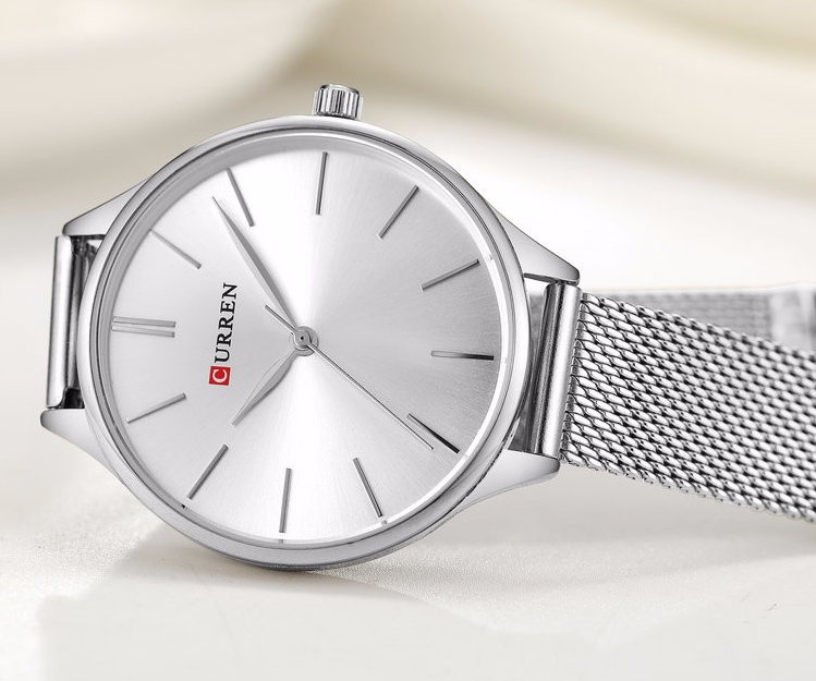 C9024L Curren Silver Dial Silver Stainless Steel Chain Analog Quartz Women's Watch.