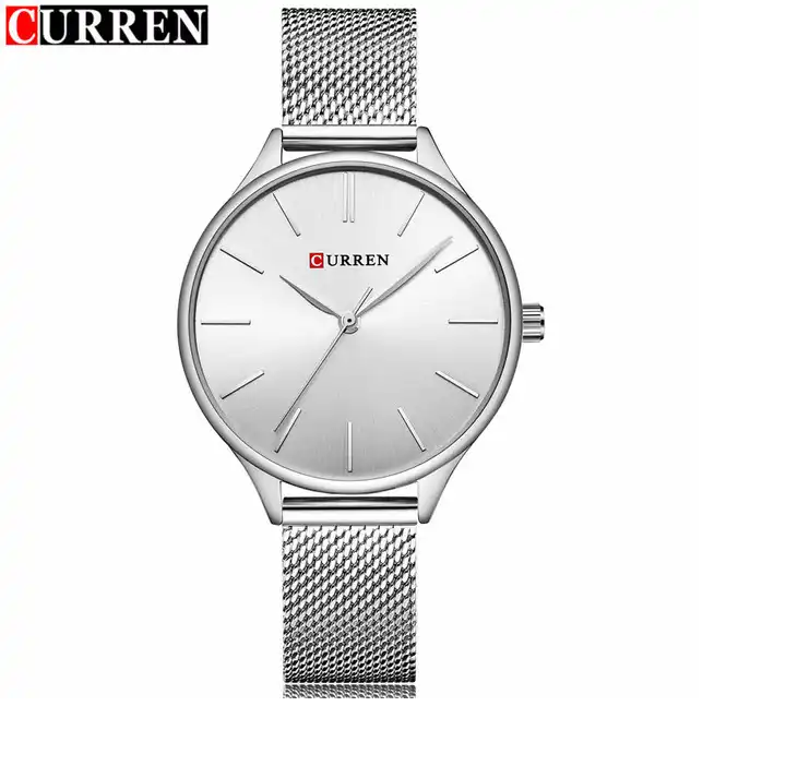 C9024L Curren Silver Dial Silver Stainless Steel Chain Analog Quartz Women's Watch.