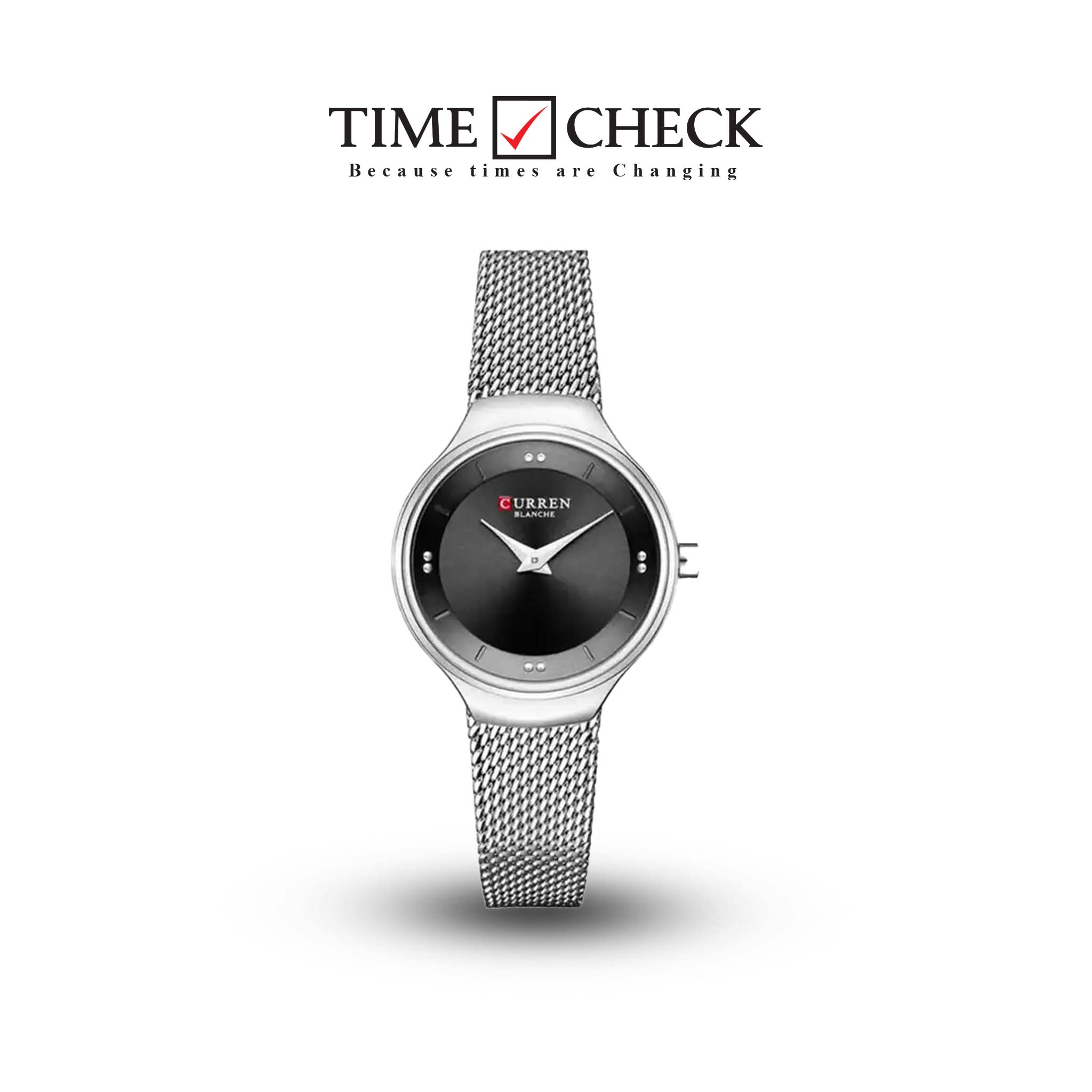 C-9028L Curren Black Dial Silver Stainless Steel Analog Quartz Women's Watch.