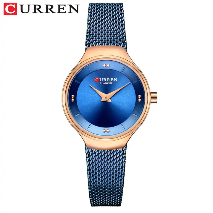 C-9028L Curren Blue Dial Blue Stainless Steel Analog Quartz Women's Watch.