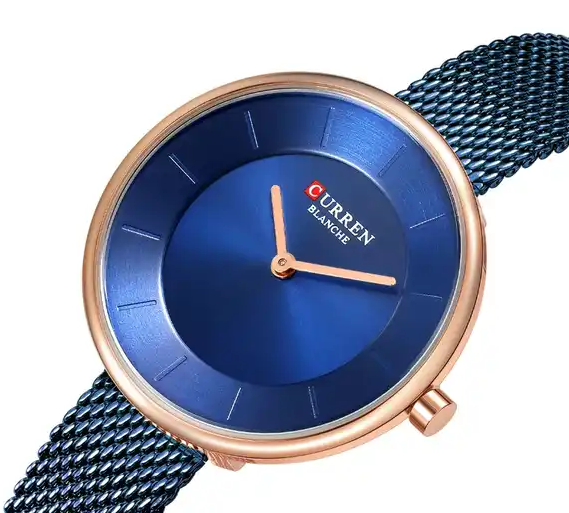 C9030L Curren Blue Dial Blue Stainless Steel Band Analog Quartz Women's Watch.