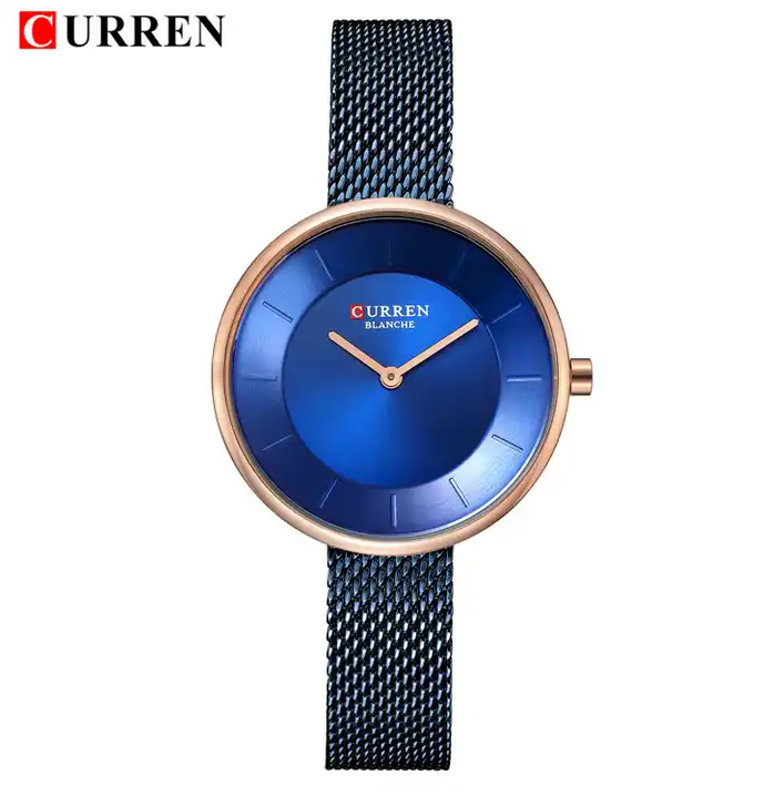 C9030L Curren Blue Dial Blue Stainless Steel Band Analog Quartz Women's Watch.