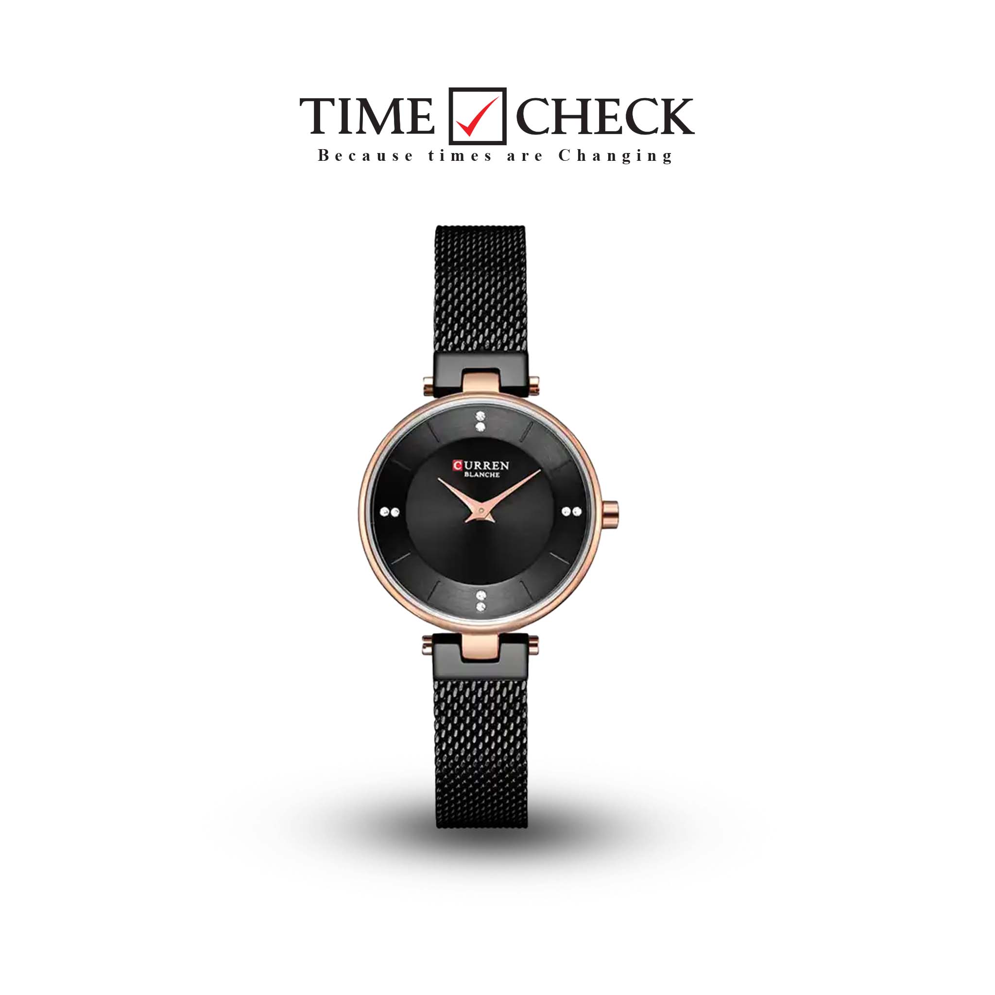 C-9031L Curren Black Dial Black Stainless Band Steel Analog Quartz Women's Watch.
