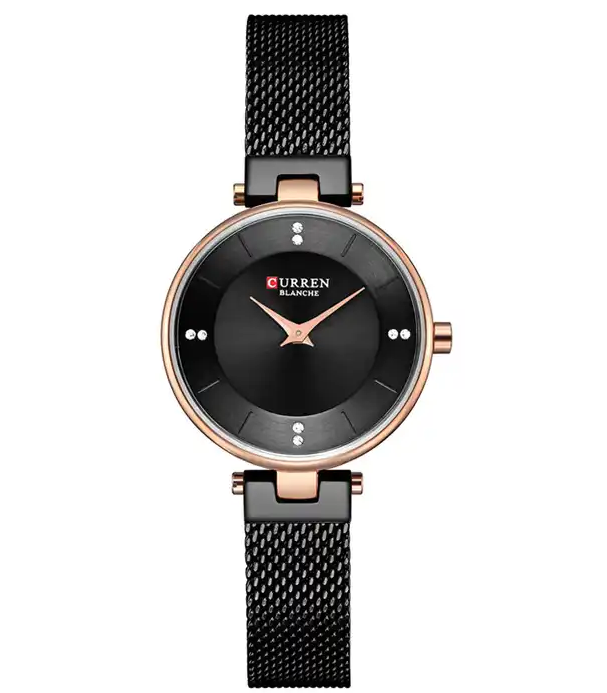 C-9031L Curren Black Dial Black Stainless Band Steel Analog Quartz Women's Watch.