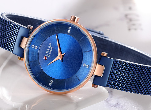 C-9031L Curren Blue Dial Blue Stainless Band Steel Analog Quartz Women's Watch.