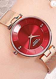 C-9031L Curren Magenta Dial Rose.G Stainless Band Steel Analog Quartz Women's Watch.