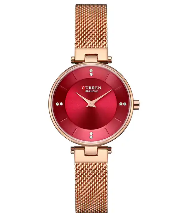 C-9031L Curren Magenta Dial Rose.G Stainless Band Steel Analog Quartz Women's Watch.