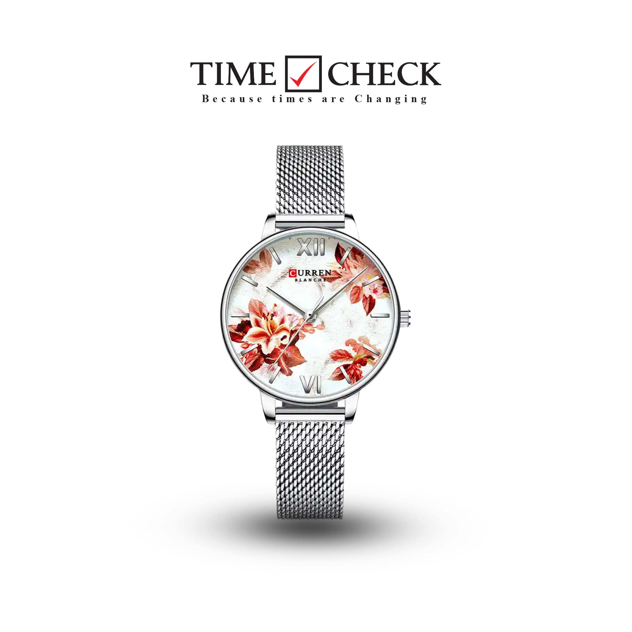 C-9060L Curren White Dial Silver Stainless Steel Analog Quartz Women's Watch.