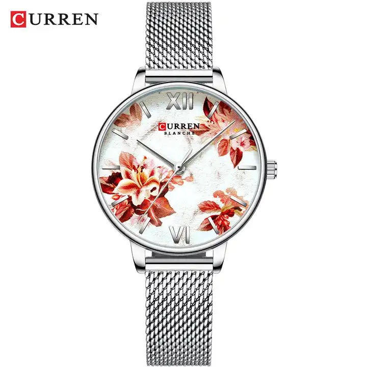 C-9060L Curren White Dial Silver Stainless Steel Analog Quartz Women's Watch.