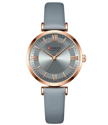 C9079L Curren Gray Dial Gray Leather Strap Analog Quartz Women's Watch.