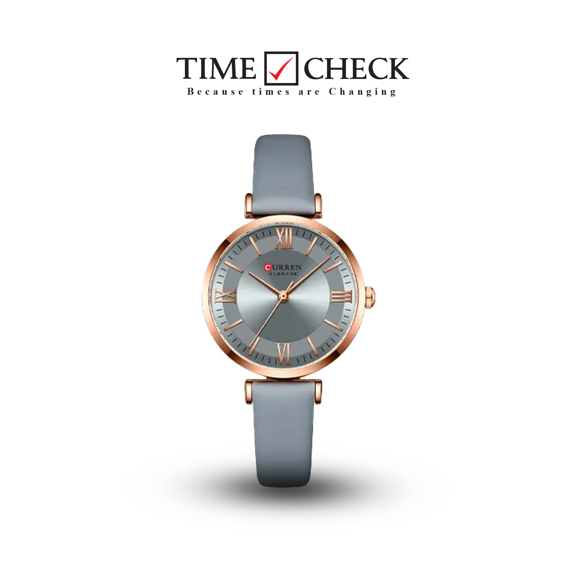 C9079L Curren Gray Dial Gray Leather Strap Analog Quartz Women's Watch.