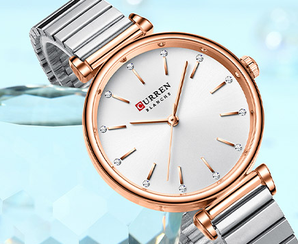 C-9081L Curren Silver Dial Silver Stainless Steel Chain Analog Quartz Women's Watch.