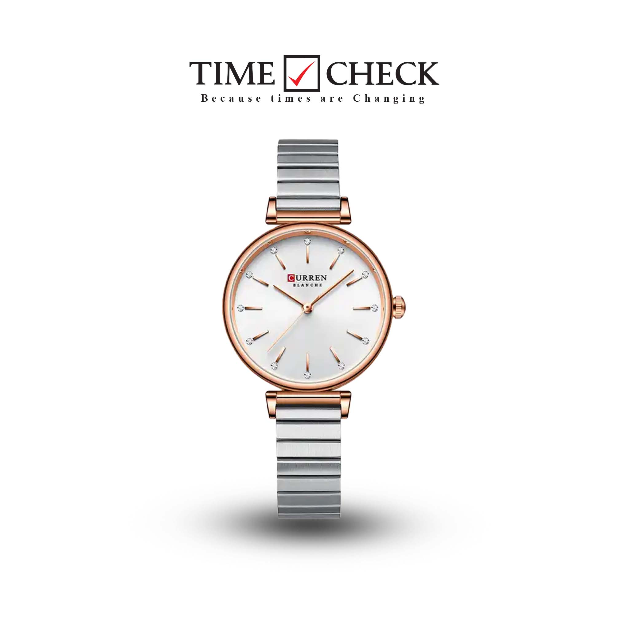 C-9081L Curren Silver Dial Silver Stainless Steel Chain Analog Quartz Women's Watch.