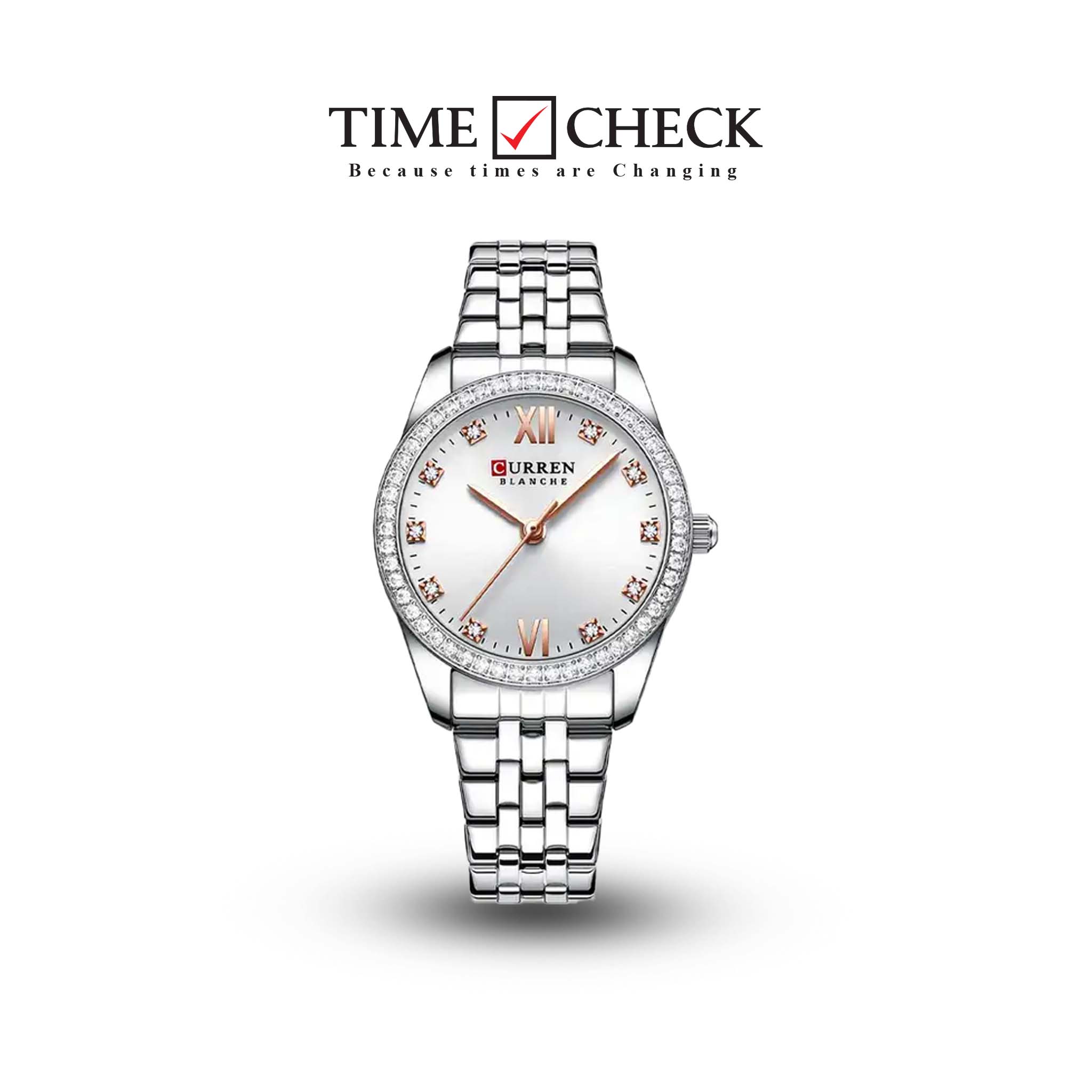 C9086L Curren Silver Dial Silver Stainless Steel Chain Analog Quartz Women's Watch.