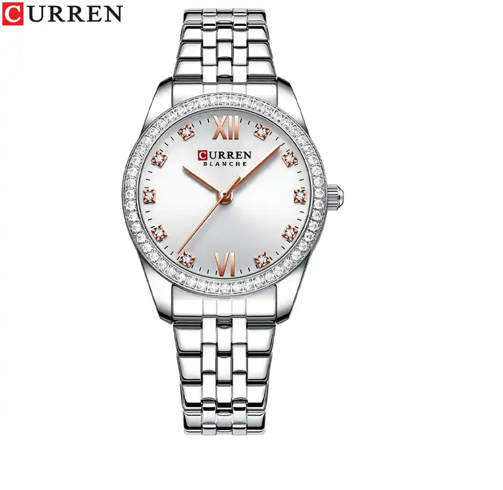 C9086L Curren Silver Dial Silver Stainless Steel Chain Analog Quartz Women's Watch.